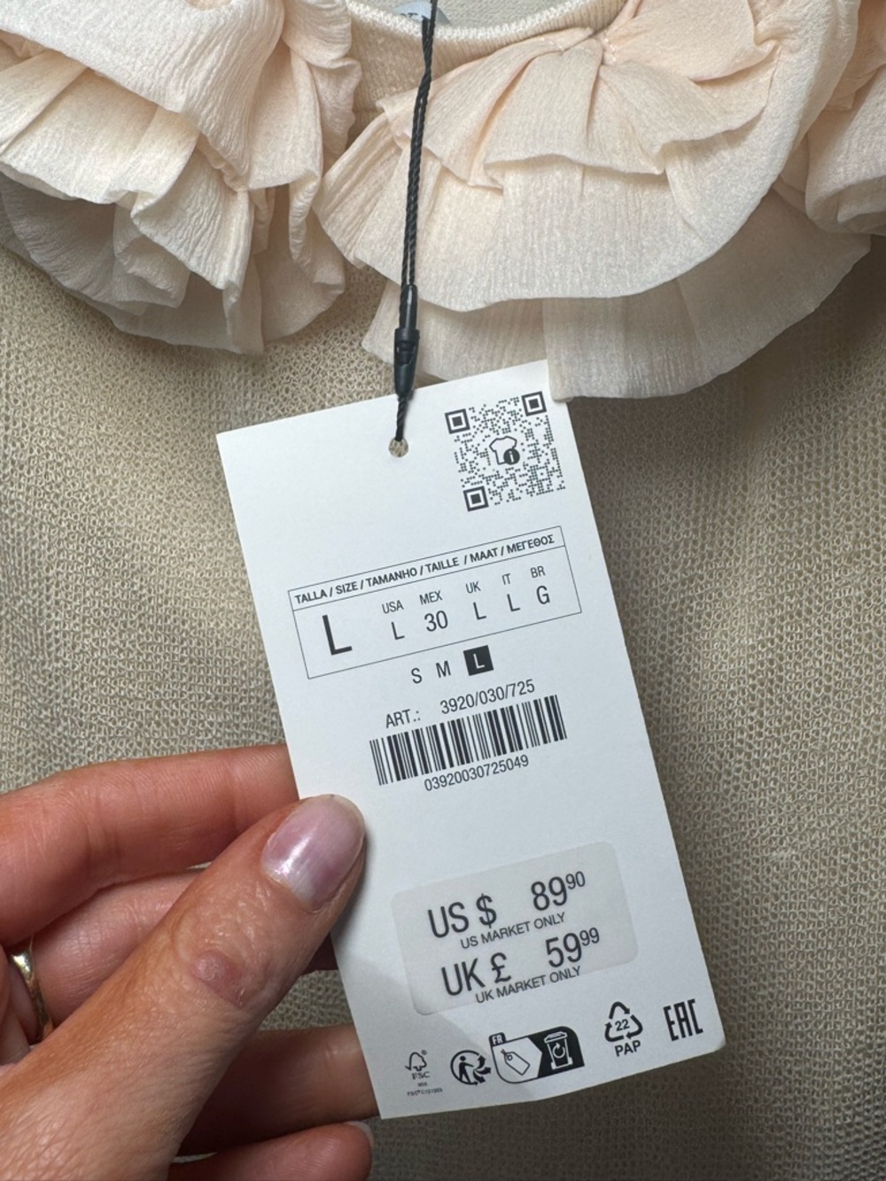 🥥THE MOST BEAUTIFUL Zara Strapless Cream Maxi Dress with Floral Ruffle - Picture 7 of 7